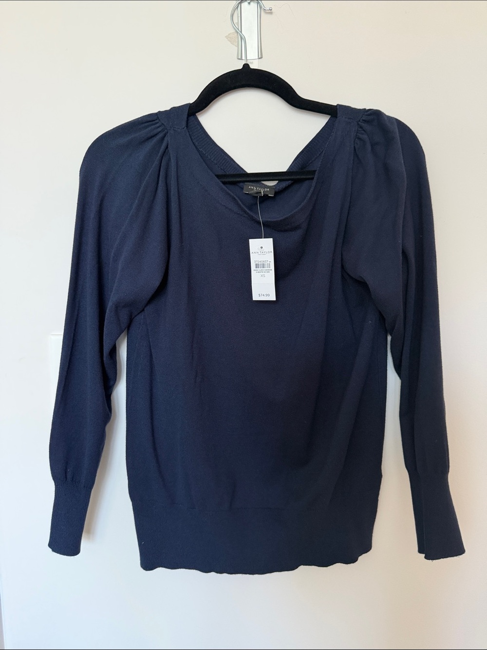 Ann Taylor Navy Long Sleeve Top - NWT, XS